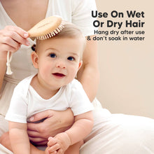 Load image into Gallery viewer, KeaBabies - KeaBabies Baby Hair Brush and Comb Set for Infant, Newborn: Walnut / Regular
