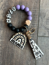 Load image into Gallery viewer, Mama Leopard Rainbow Silicon Keychain Wristlet
