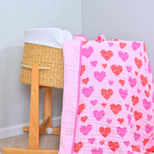 Load image into Gallery viewer, Radiant Hearts Muslin Quilt Baby &amp; Kids Blanket
