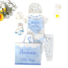 Load image into Gallery viewer, 8 Pcs Hanging Baby Gift Set Bodysuit Leggings Bib Mitten Cap
