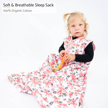 Load image into Gallery viewer, LollyBanks - Organic Cotton Sleep Sack 0.5 TOG Pretty in Peony: S (0-6 months)
