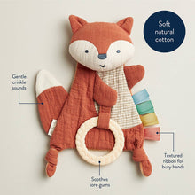 Load image into Gallery viewer, Fox Bitzy Crinkle™ Sensory Toy with Teether
