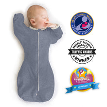 Load image into Gallery viewer, Swaddle Sack, Heathered Denim: Small 0-3 Mo
