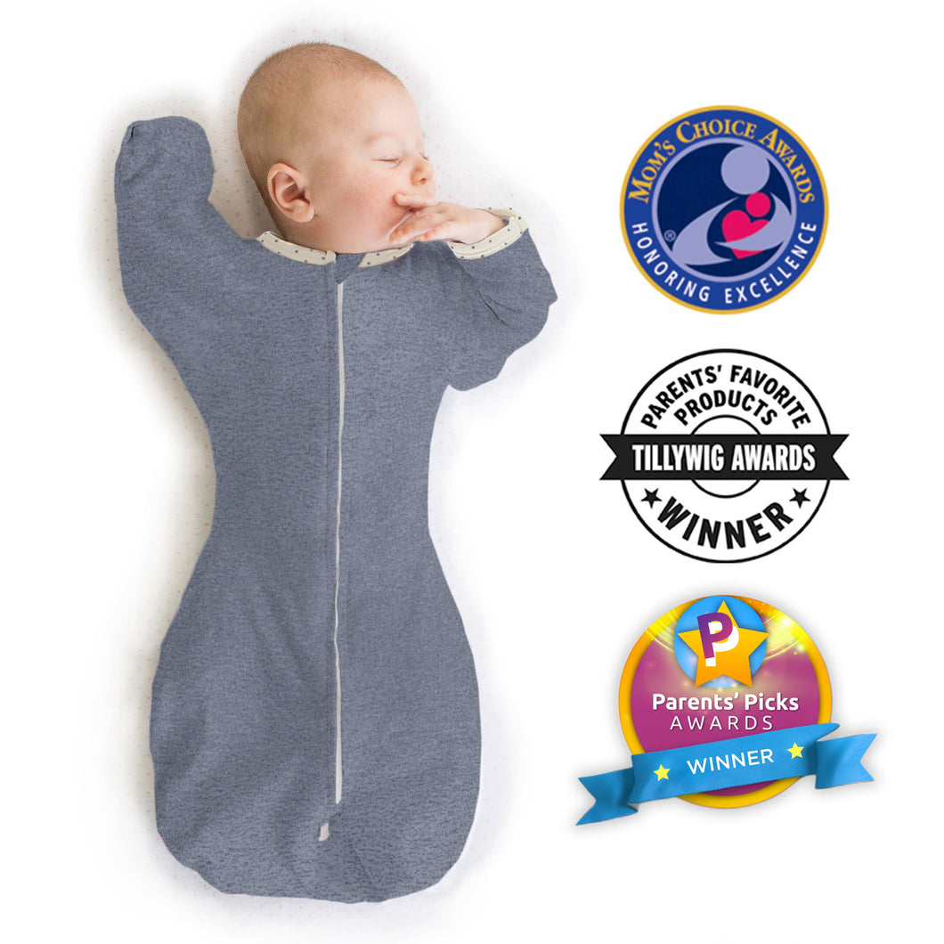 Swaddle Sack, Heathered Denim: Small 0-3 Mo