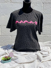 Load image into Gallery viewer, Cheetah Print Puffy Vinyl Mama Shirt Size LARGE
