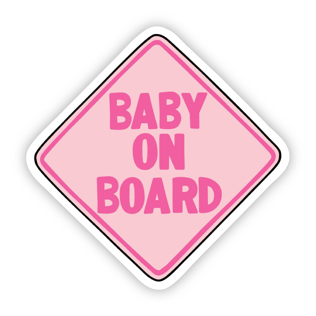 Big Moods - Baby on Board Pink Sticker