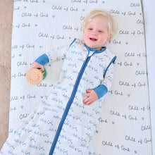 Load image into Gallery viewer, LollyBanks - Organic Cotton Sleep Sack 0.5 TOG Blue Child of God: S (0-6 months)
