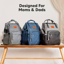 Load image into Gallery viewer, KeaBabies - Original Diaper Bag Backpack, Baby Bags with Changing Pad: Classic Gray
