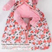 Load image into Gallery viewer, LollyBanks - Organic Cotton Sleep Sack 0.5 TOG Pretty in Peony: S (0-6 months)
