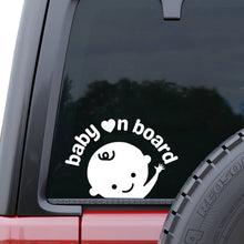Load image into Gallery viewer, Baby on Board White Vinyl Window Decal
