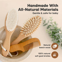 Load image into Gallery viewer, KeaBabies - KeaBabies Baby Hair Brush and Comb Set for Infant, Newborn: Walnut / Regular
