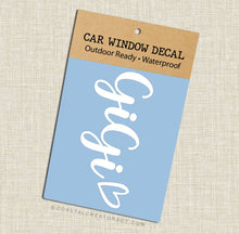 Load image into Gallery viewer, Gigi White Vinyl Car Window Sticker Decal
