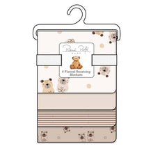 Load image into Gallery viewer, 4-Pack Flannel Receiving Baby Blankets
