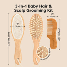 Load image into Gallery viewer, KeaBabies - KeaBabies Baby Hair Brush and Comb Set for Infant, Newborn: Walnut / Regular
