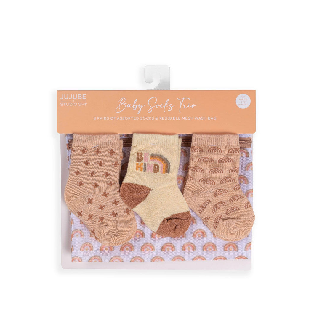 JuJuBe - Baby Socks Trio Be Kind Rainbows