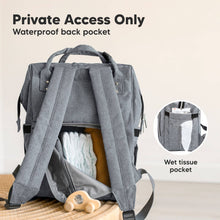 Load image into Gallery viewer, KeaBabies - Original Diaper Bag Backpack, Baby Bags with Changing Pad: Classic Gray
