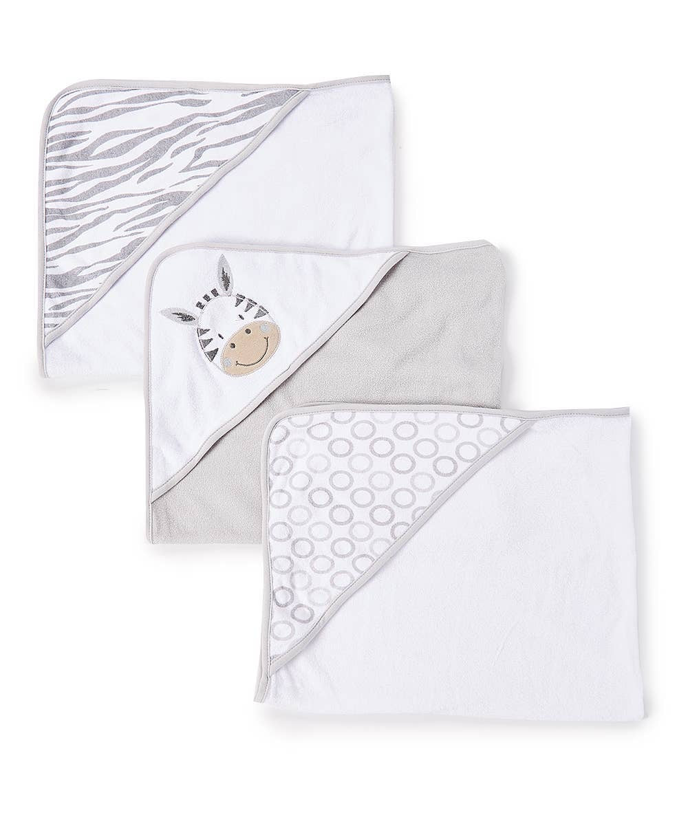 3 Hooded Towel Sets Animal Prints