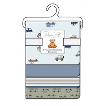 Load image into Gallery viewer, 4-Pack Flannel Receiving Baby Blankets
