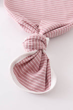 Load image into Gallery viewer, Pink stripe ruffle baby 2pc gown
