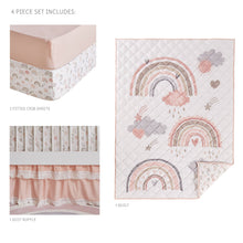 Load image into Gallery viewer, Over the Rainbow 4PC Crib Bedding Set

