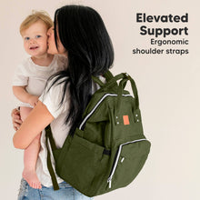 Load image into Gallery viewer, KeaBabies - Original Diaper Bag Backpack, Baby Bags with Changing Pad: Dark Olive
