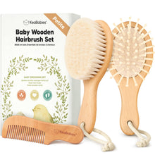 Load image into Gallery viewer, KeaBabies - KeaBabies Baby Hair Brush and Comb Set for Infant, Newborn: Walnut / Regular

