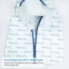 Load image into Gallery viewer, LollyBanks - Organic Cotton Sleep Sack 0.5 TOG Blue Child of God: S (0-6 months)
