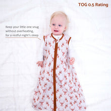 Load image into Gallery viewer, LollyBanks - Organic Cotton Sleep Sack 0.5 TOG Oh Deer: S (0-6 months)

