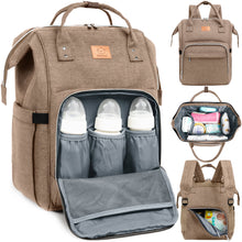 Load image into Gallery viewer, KeaBabies - Original Diaper Bag Backpack, Baby Bags with Changing Pad: Coffee Brown
