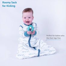 Load image into Gallery viewer, LollyBanks - Organic Cotton Sleep Sack 0.5 TOG Blue Child of God: S (0-6 months)
