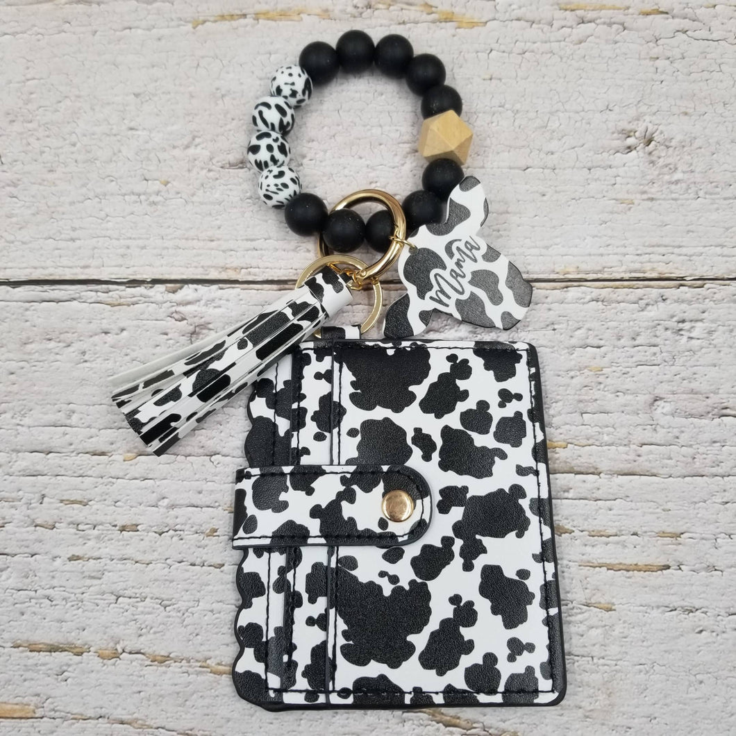 Cow Tassel Card Case Bracelet MAMA Keychain Wallet